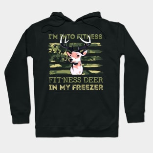 Hunting I'm Into Fitness Fit'ness Deer In My Freezer USA FLAG Hoodie